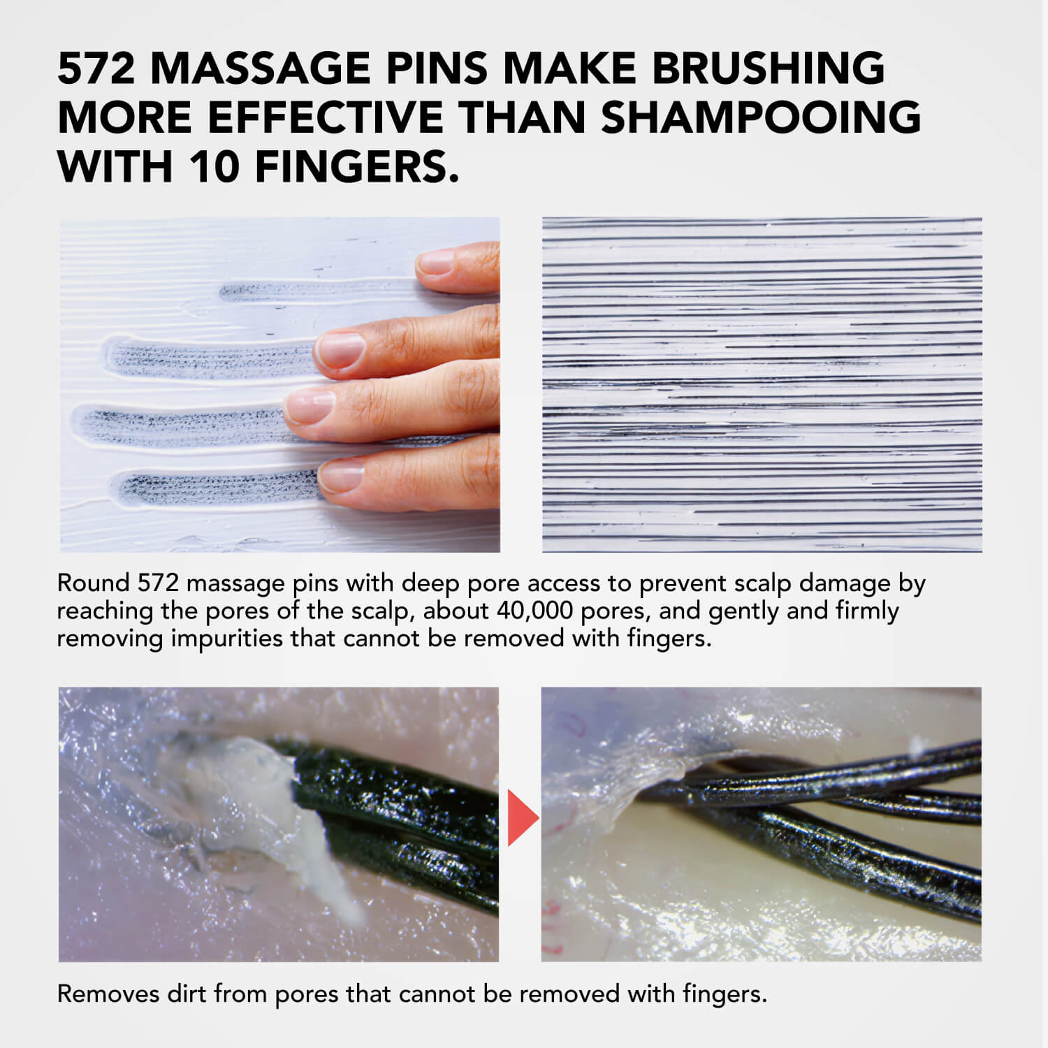 S-HEART-S Scalp Brush World Premium Long Silver